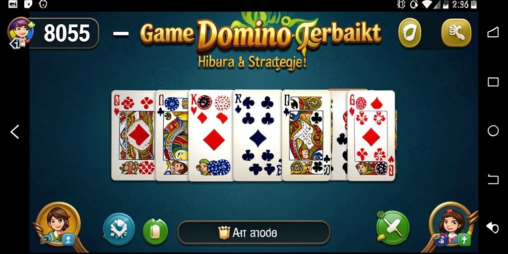 Screenshot utama 8055 menampilkan gameplay seru dalam permainan Domino.