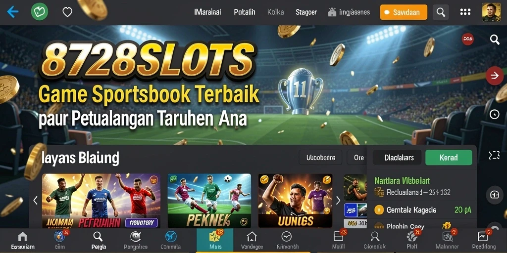 Tampilan gameplay Sportsbook 8728SLOTS yang menarik dan interaktif.
