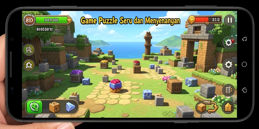 Screenshot gameplay 8ID yang menunjukkan tantangan puzzle yang menarik.