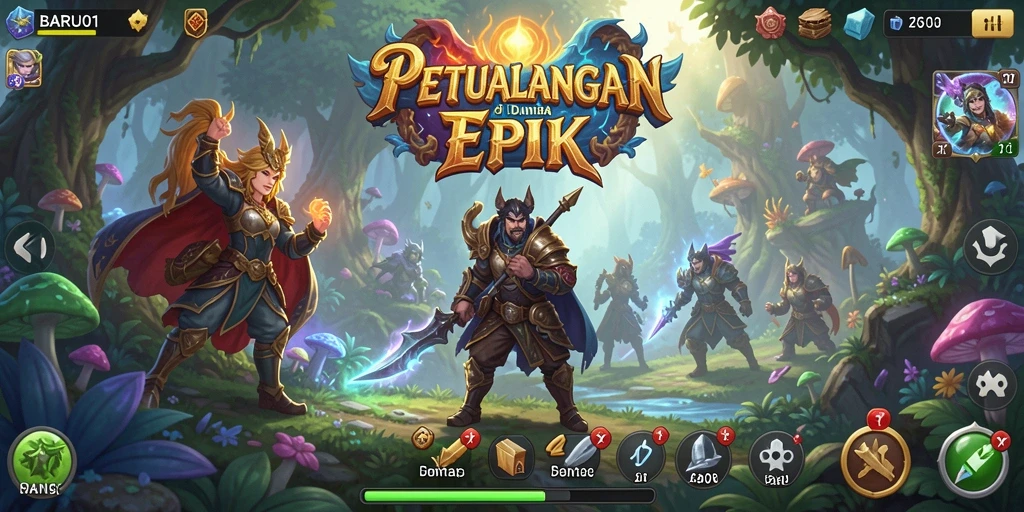 Tampilan gameplay seru dengan aksi pertarungan RPG yang menegangkan.