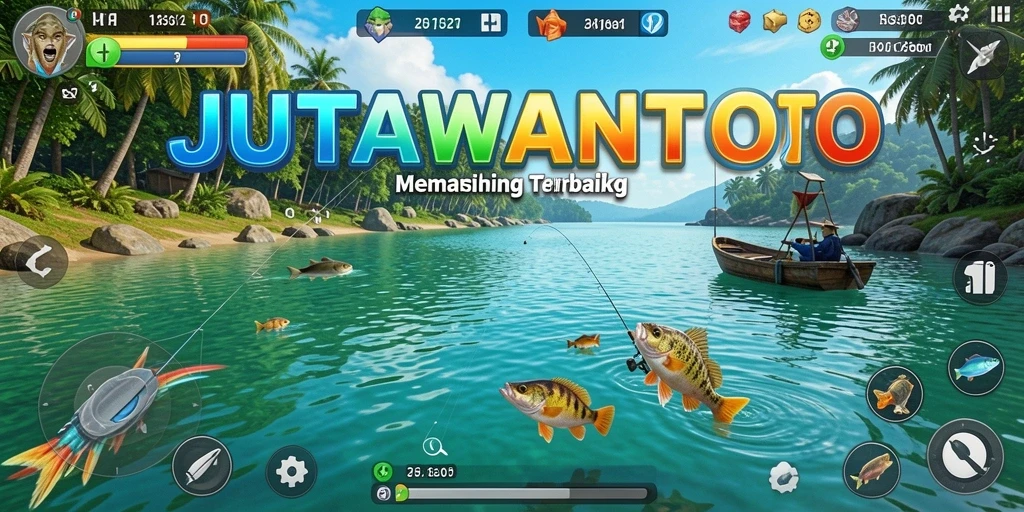Tampilan gameplay memancing yang seru di JUTAWANTOTO.