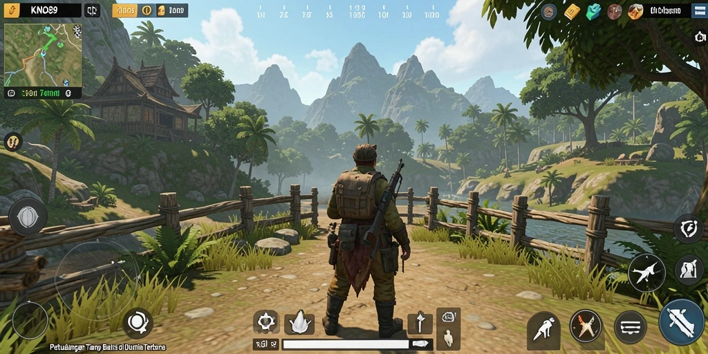 Screenshot gameplay KNO89 menampilkan eksplorasi dunia terbuka yang mendebarkan.