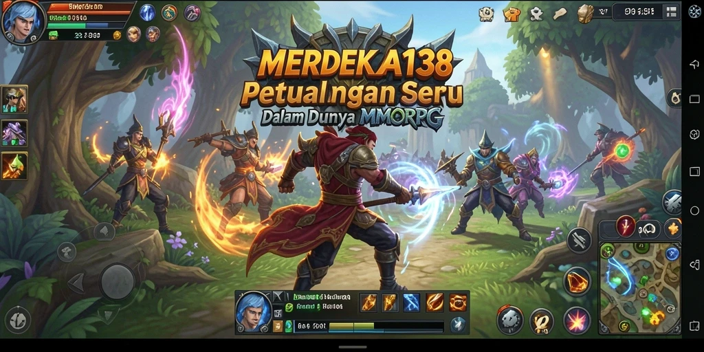 Tangkapan layar utama dari gameplay <strong>MERDEKA138</strong> menunjukkan aksi seru dalam pertempuran MMORPG.