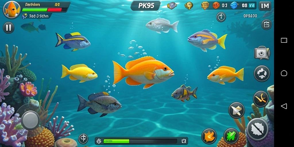Tampilan gameplay Tembak Ikan PK95 yang menarik.