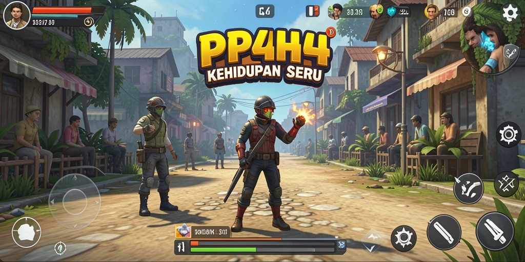 Screenshot gameplay PP444 yang menunjukkan aksi seru dalam simulasi kehidupan.