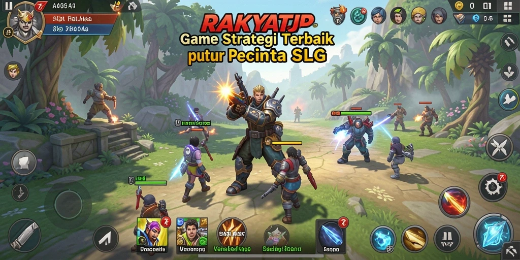 Screenshot utama RAKYATJP menampilkan gameplay SLG yang strategis dan mendalam.