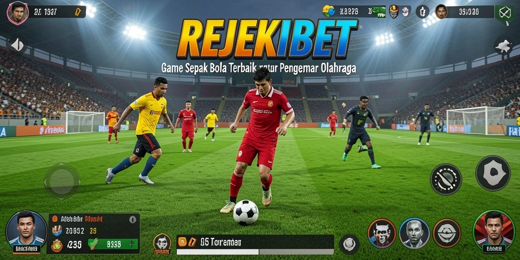 Tampilan gameplay REJEKIBET dengan grafis sepak bola yang menawan.